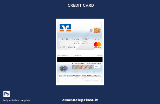 modello mastercard Volksbank Germania in stile verificato